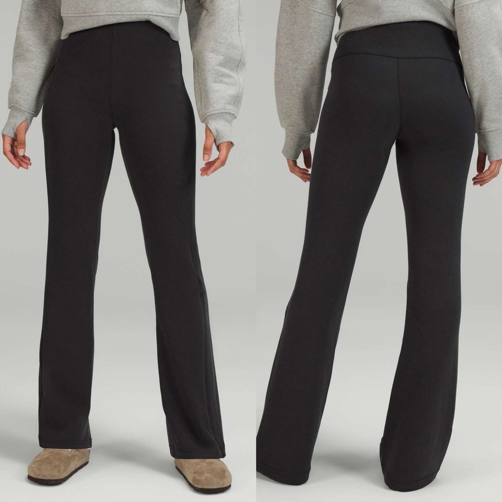Lululemon Brushed Softstreme Ribbed Zip Flared Pant